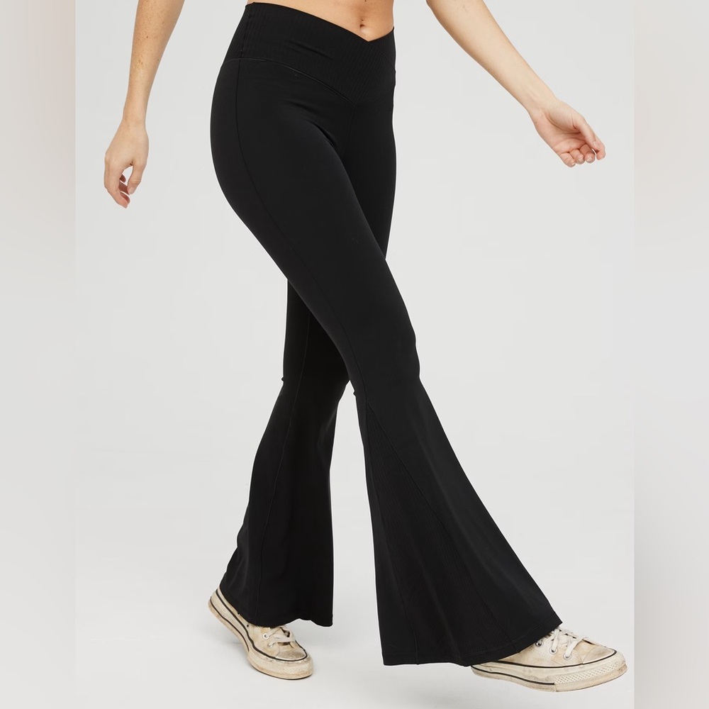 Aerie Black Extra Flared Pants